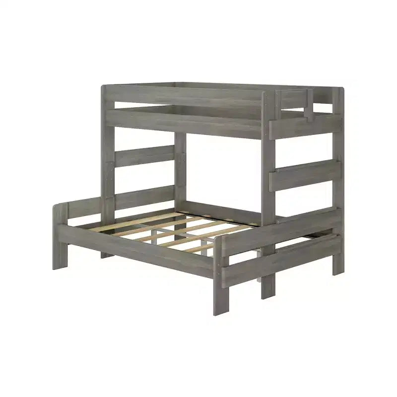 Max & Lily Solid Wood Bunk Bed, Twin XL over Queen Modern Farmhouse Platform Bed Frame For Kids