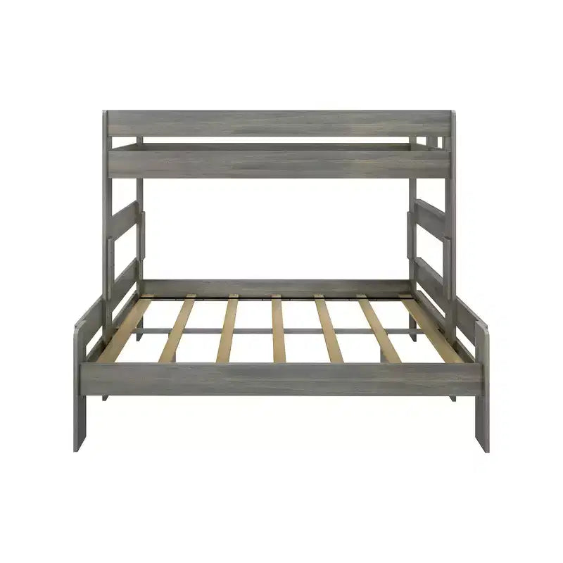 Max & Lily Solid Wood Bunk Bed, Twin XL over Queen Modern Farmhouse Platform Bed Frame For Kids