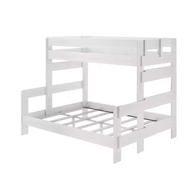 Max & Lily Solid Wood Bunk Bed, Twin XL over Queen Modern Farmhouse Platform Bed Frame For Kids