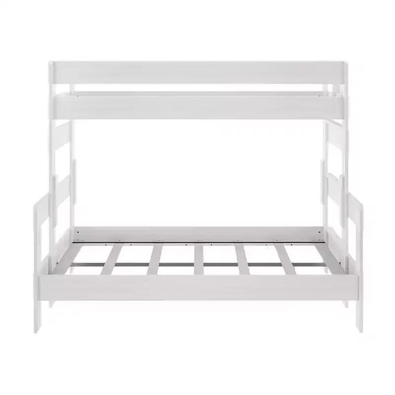 Max & Lily Solid Wood Bunk Bed, Twin XL over Queen Modern Farmhouse Platform Bed Frame For Kids