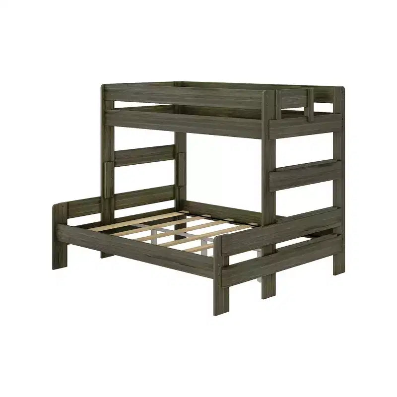 Max & Lily Solid Wood Bunk Bed, Twin XL over Queen Modern Farmhouse Platform Bed Frame For Kids