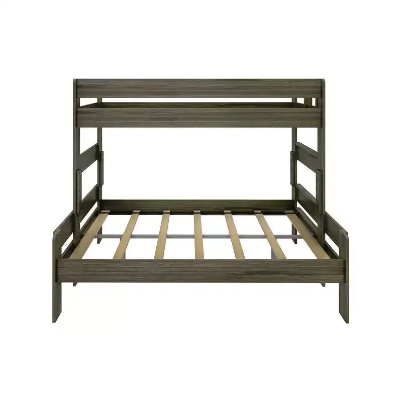 Max & Lily Solid Wood Bunk Bed, Twin XL over Queen Modern Farmhouse Platform Bed Frame For Kids