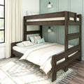 Max & Lily Solid Wood Bunk Bed, Twin XL over Queen Modern Farmhouse Platform Bed Frame For Kids
